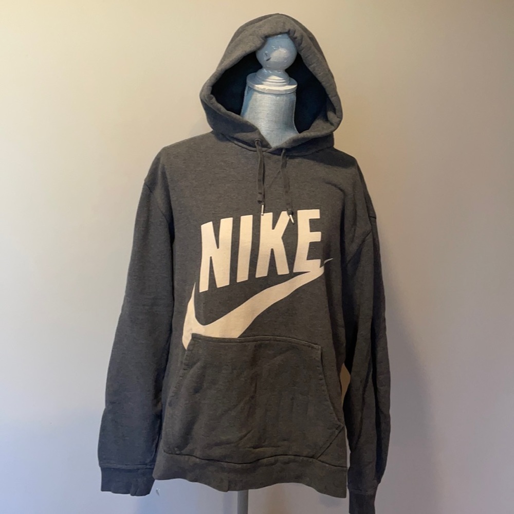 Nike Grey Hooded Sweatshirt 3XL (fits closer to a 2XL)